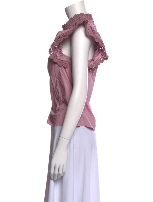 Sea New York Mock Neck Short Sleeve Blouse