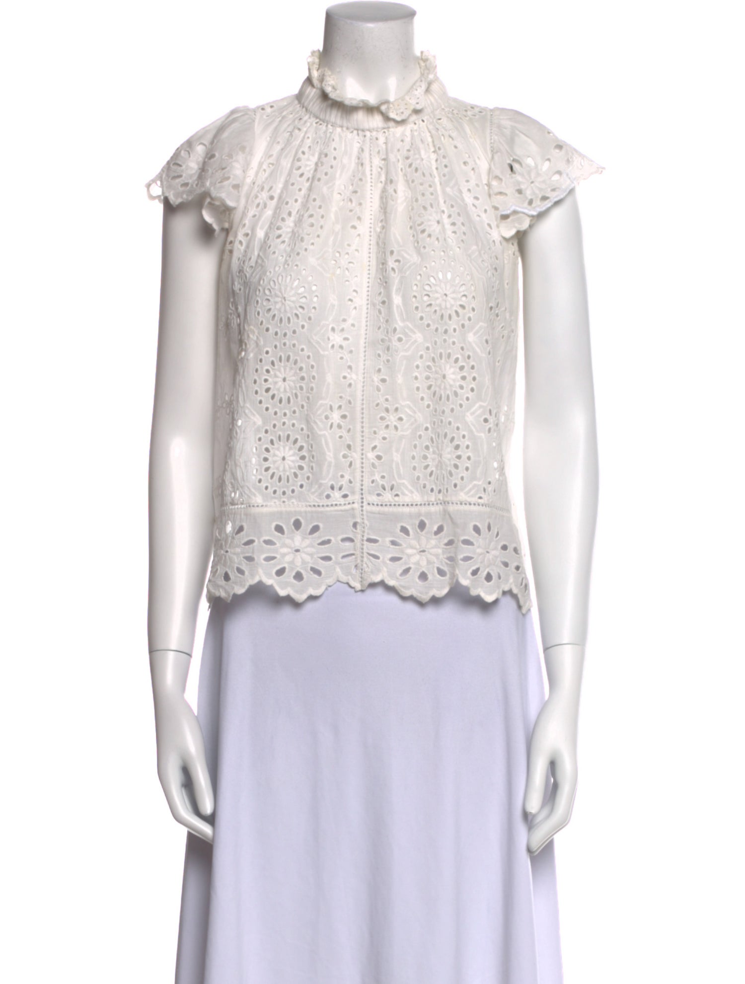 Sea New York Mock Neck Short Sleeve Crop Top