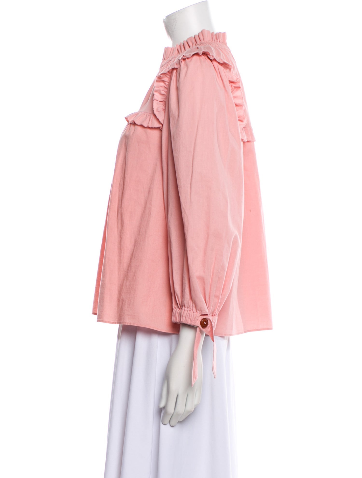 Sea New York Mock Neck Three-Quarter Sleeve Blouse