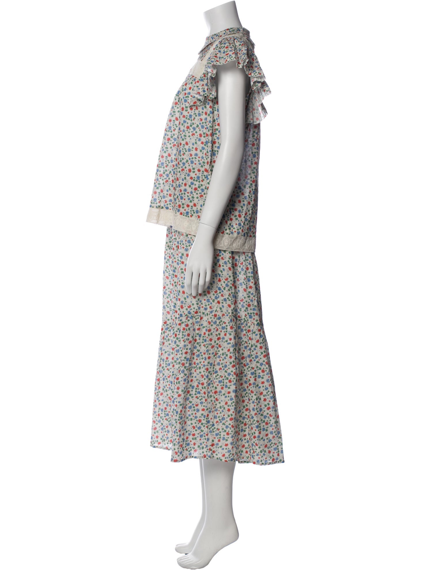 Sea New York Floral Print Embroidered Accent Skirt Set