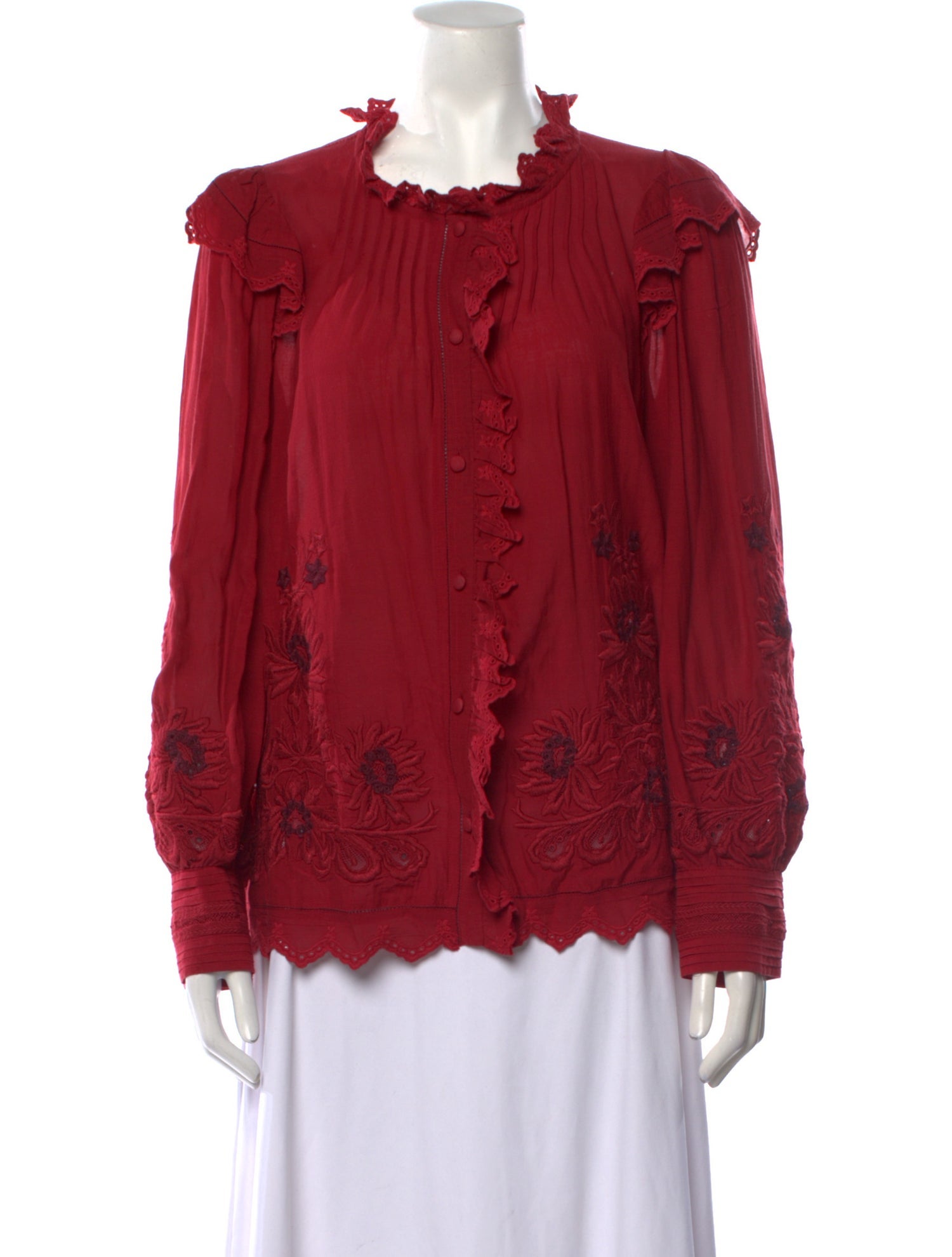 Sea New York Mock Neck Long Sleeve Blouse