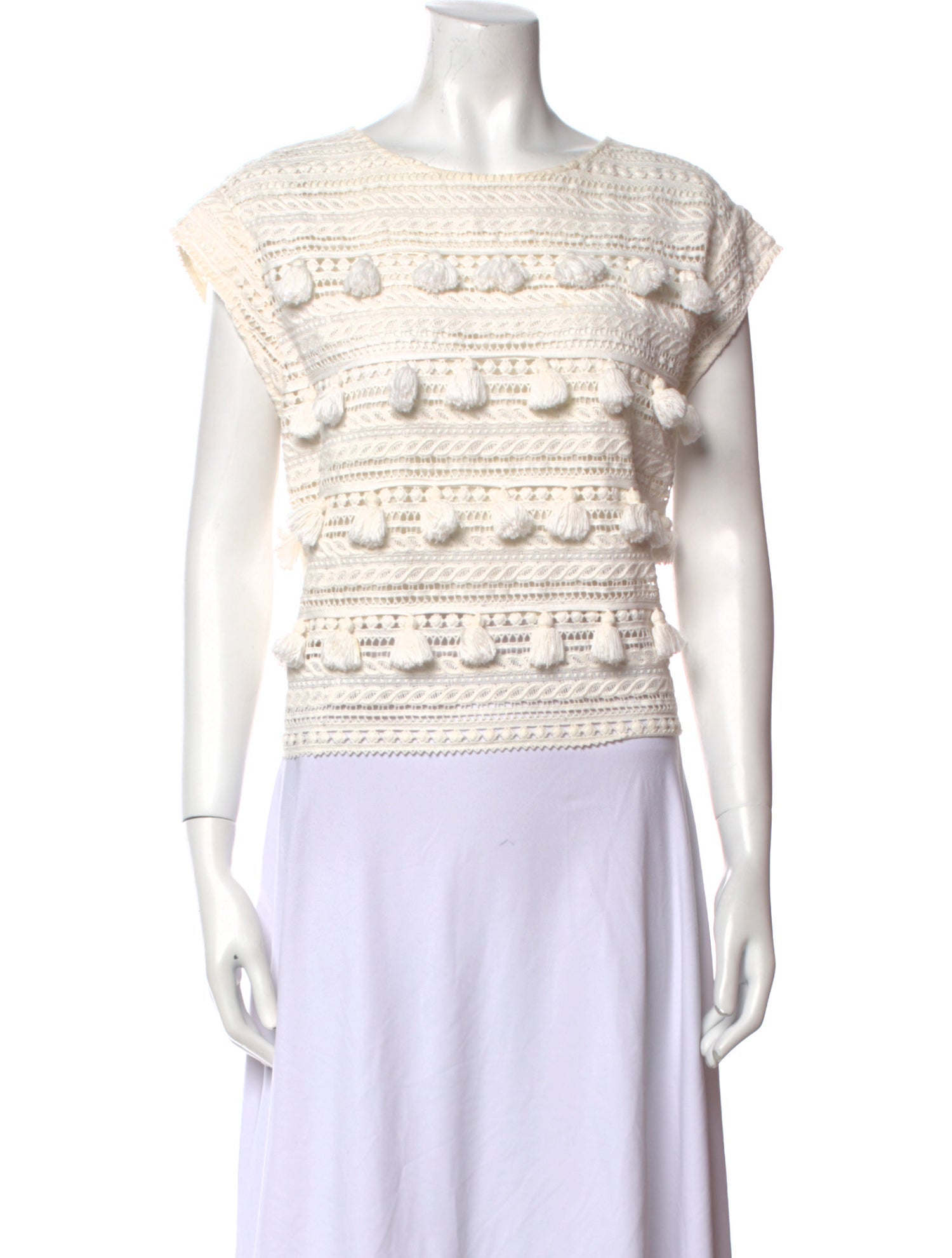 Sea New York Bateau Neckline Short Sleeve Crop Top