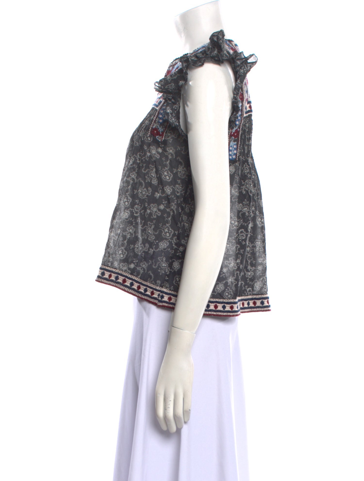 Sea New York Printed Square Neckline Crop Top