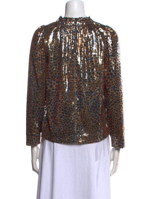 Sea New York Lace Pattern Mock Neck Blouse