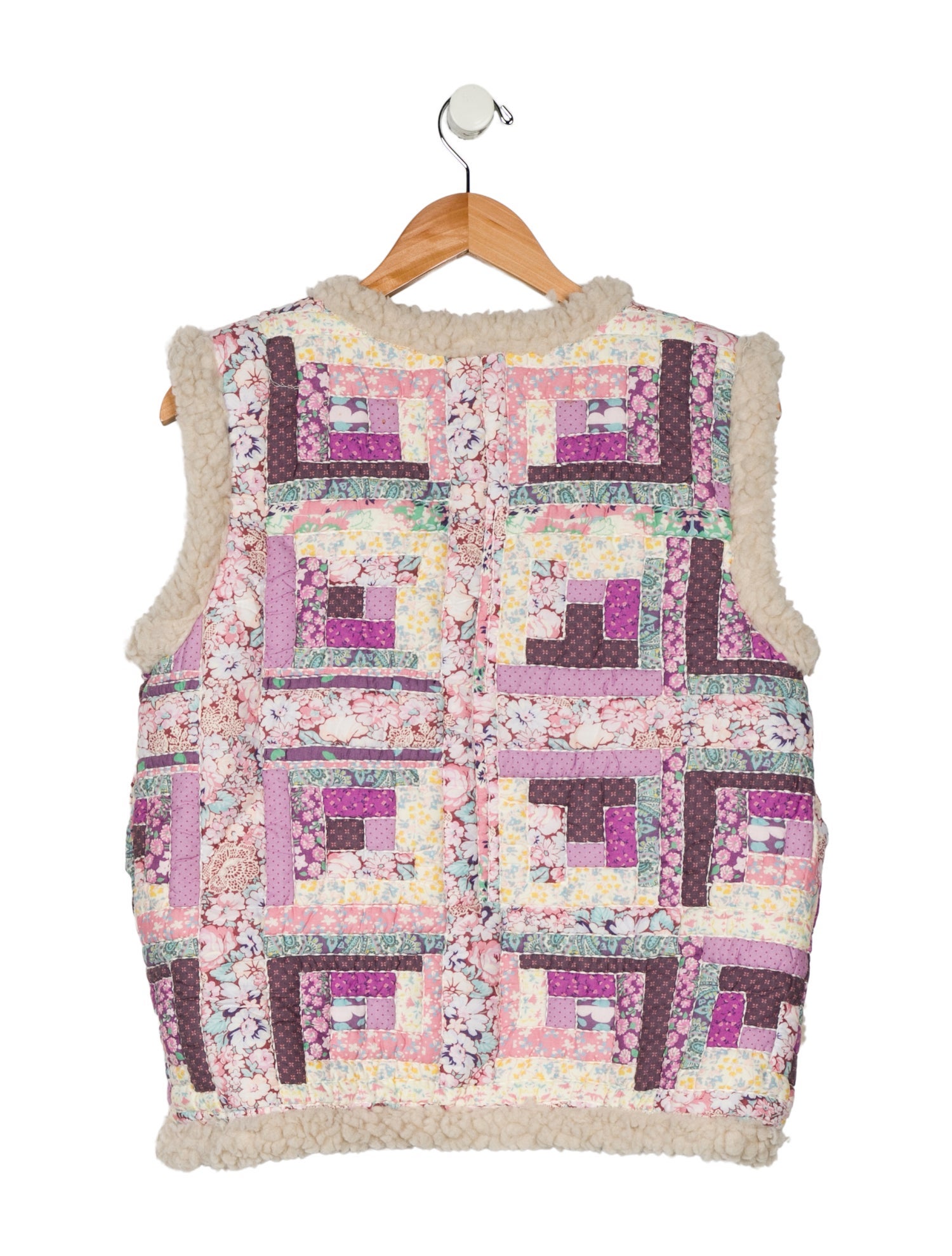 Sea New York Girls' Quilted Faux Shearling Vest