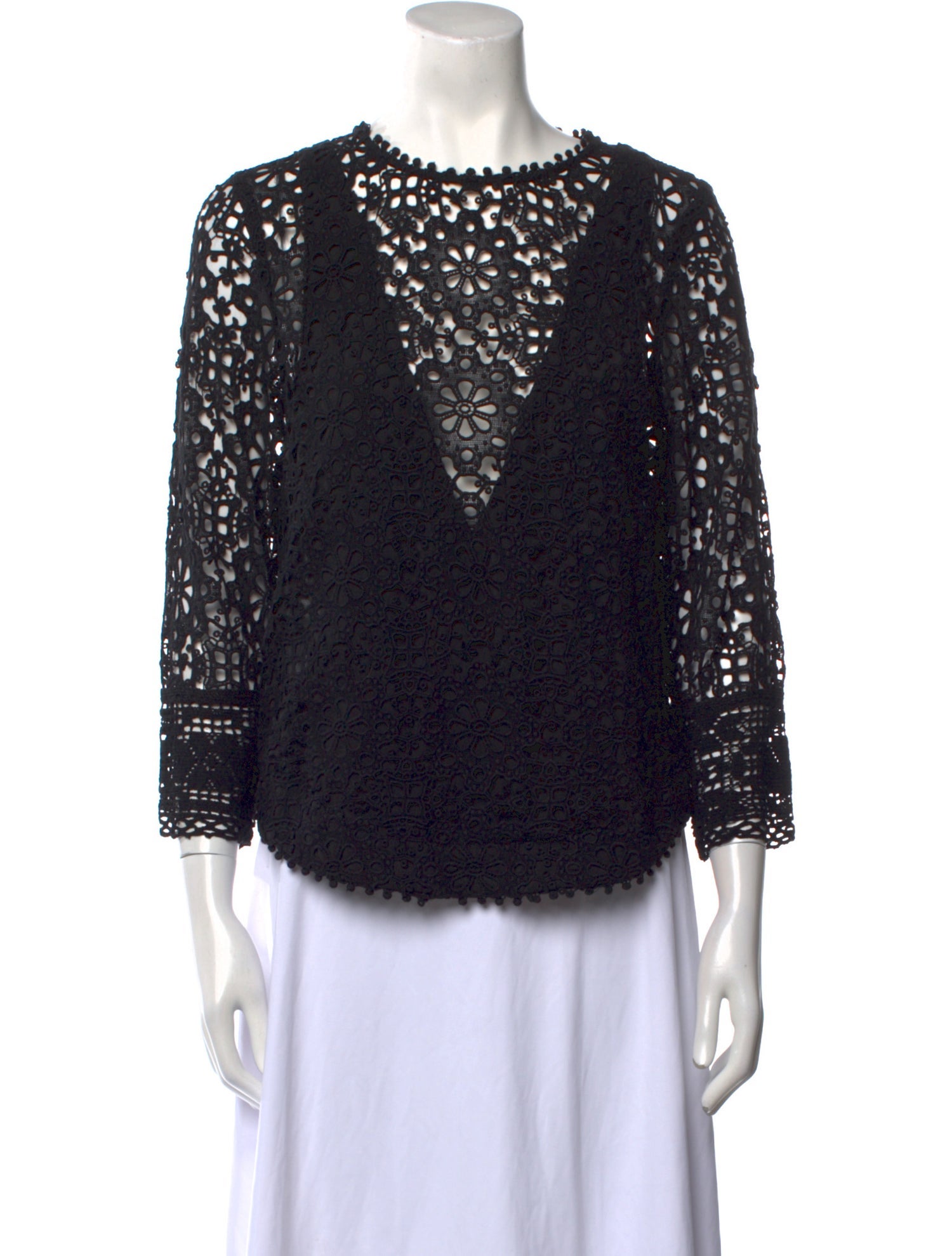 Sea New York Lace Pattern Scoop Neck Blouse