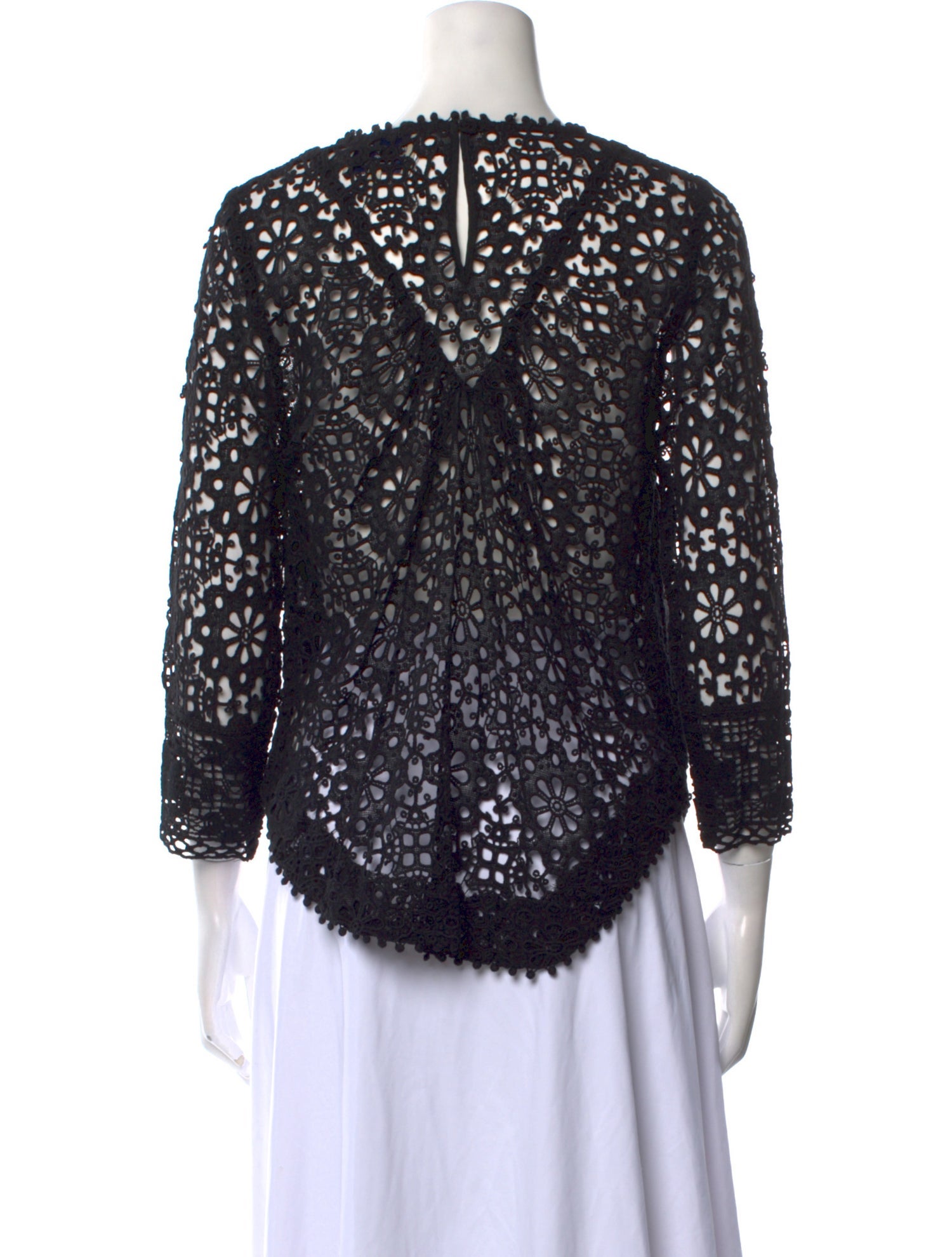 Sea New York Lace Pattern Scoop Neck Blouse