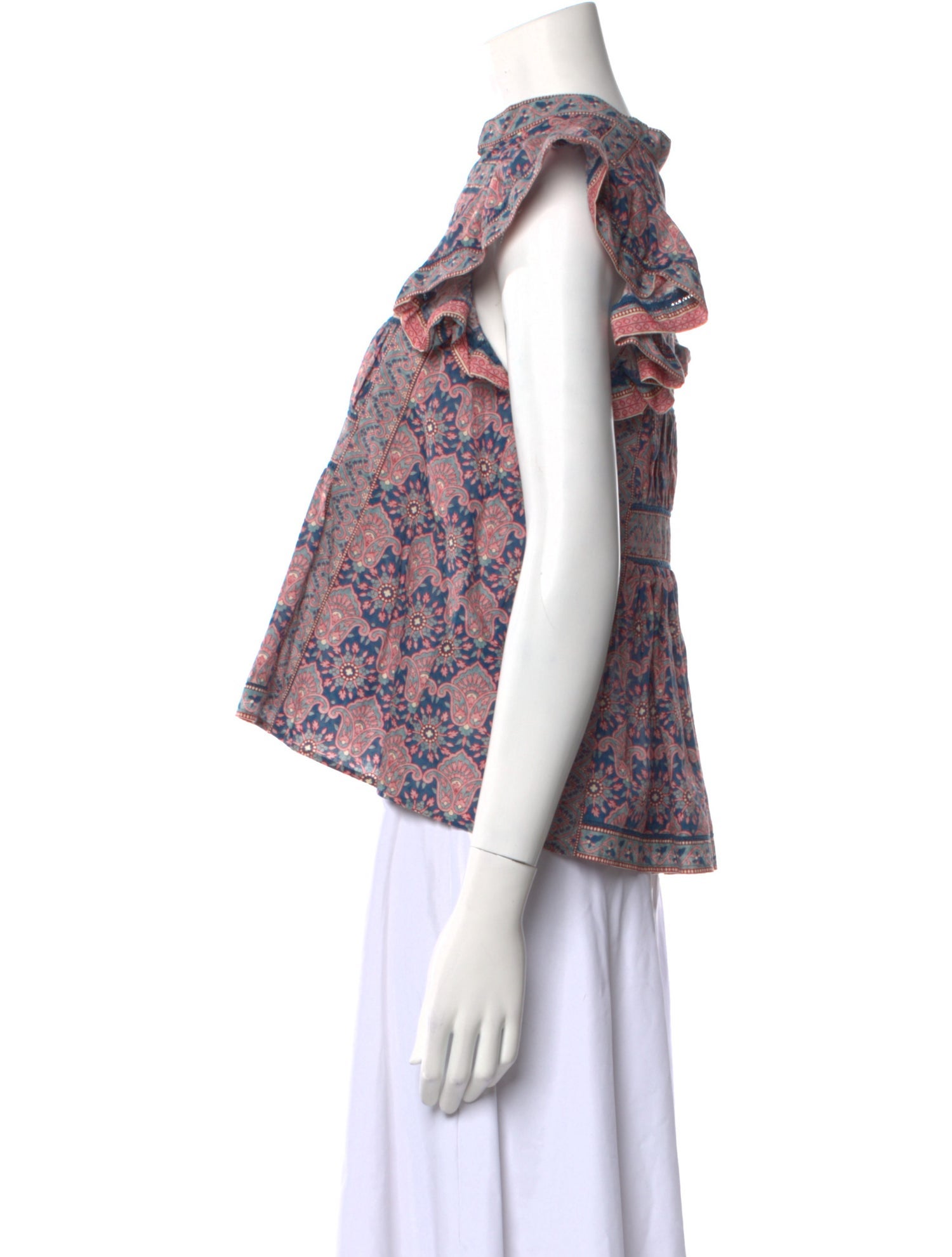 Sea New York Printed V-Neck Crop Top