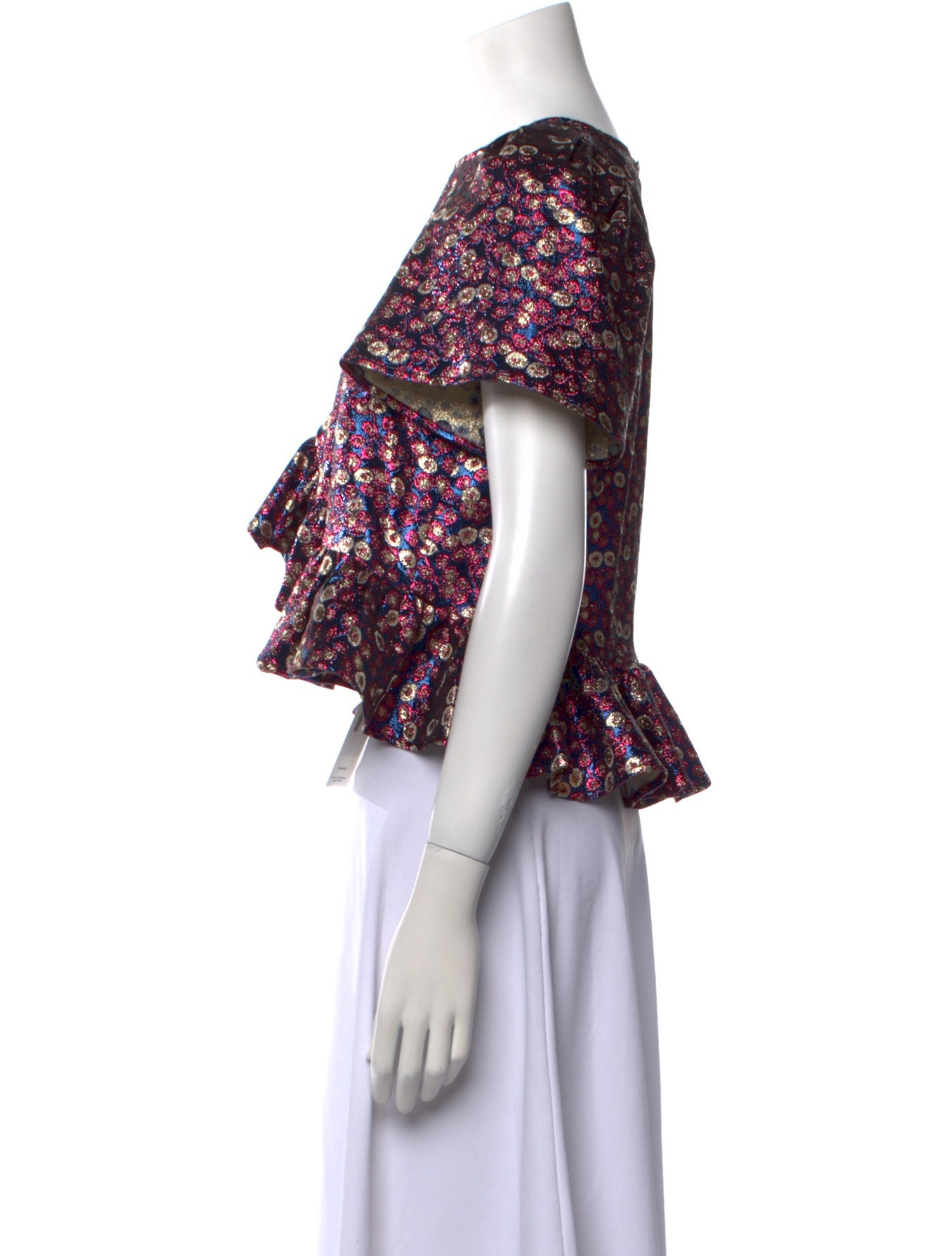 Sea New York Floral Print Bateau Neckline Crop Top