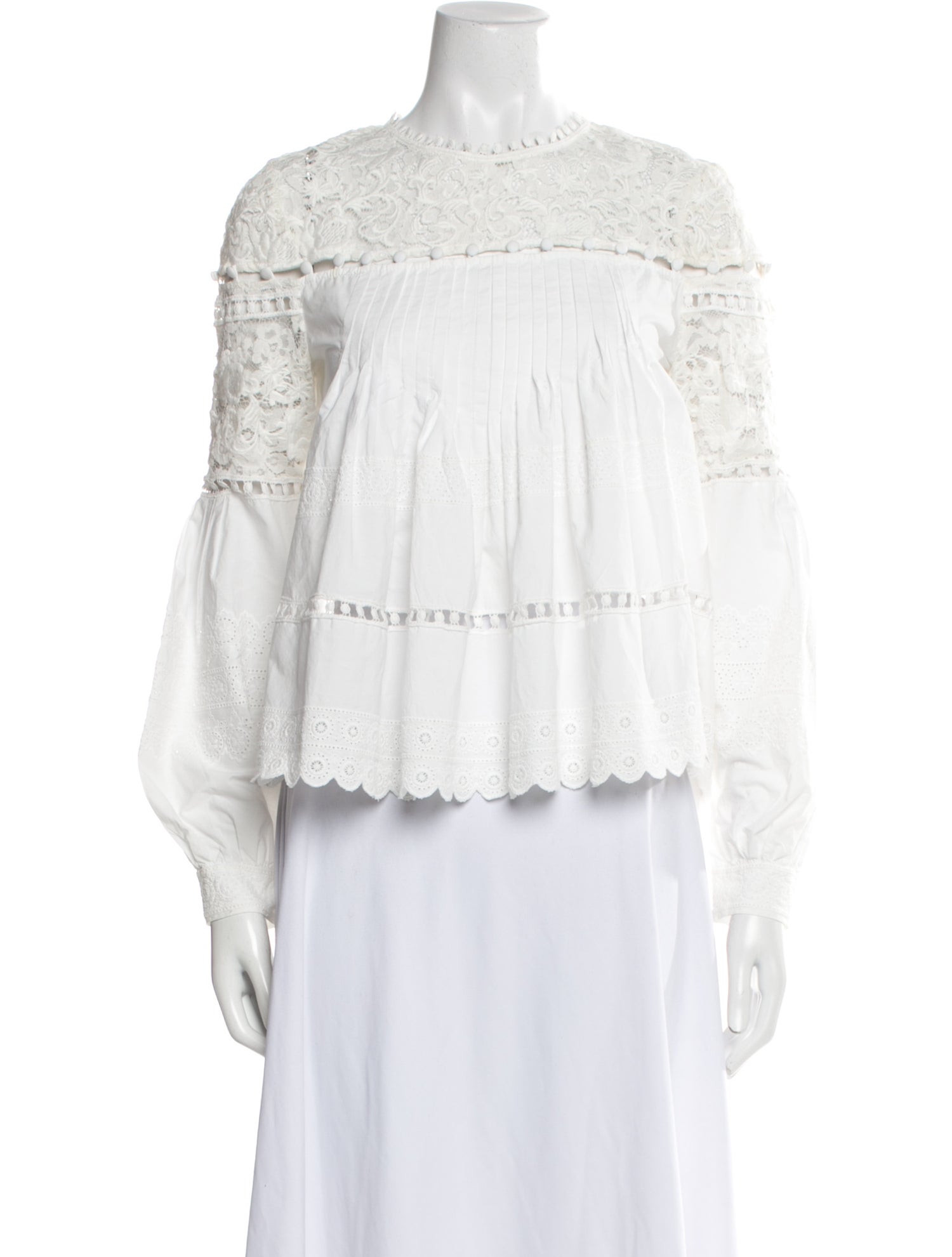 Sea New York Scoop Neck Long Sleeve Blouse