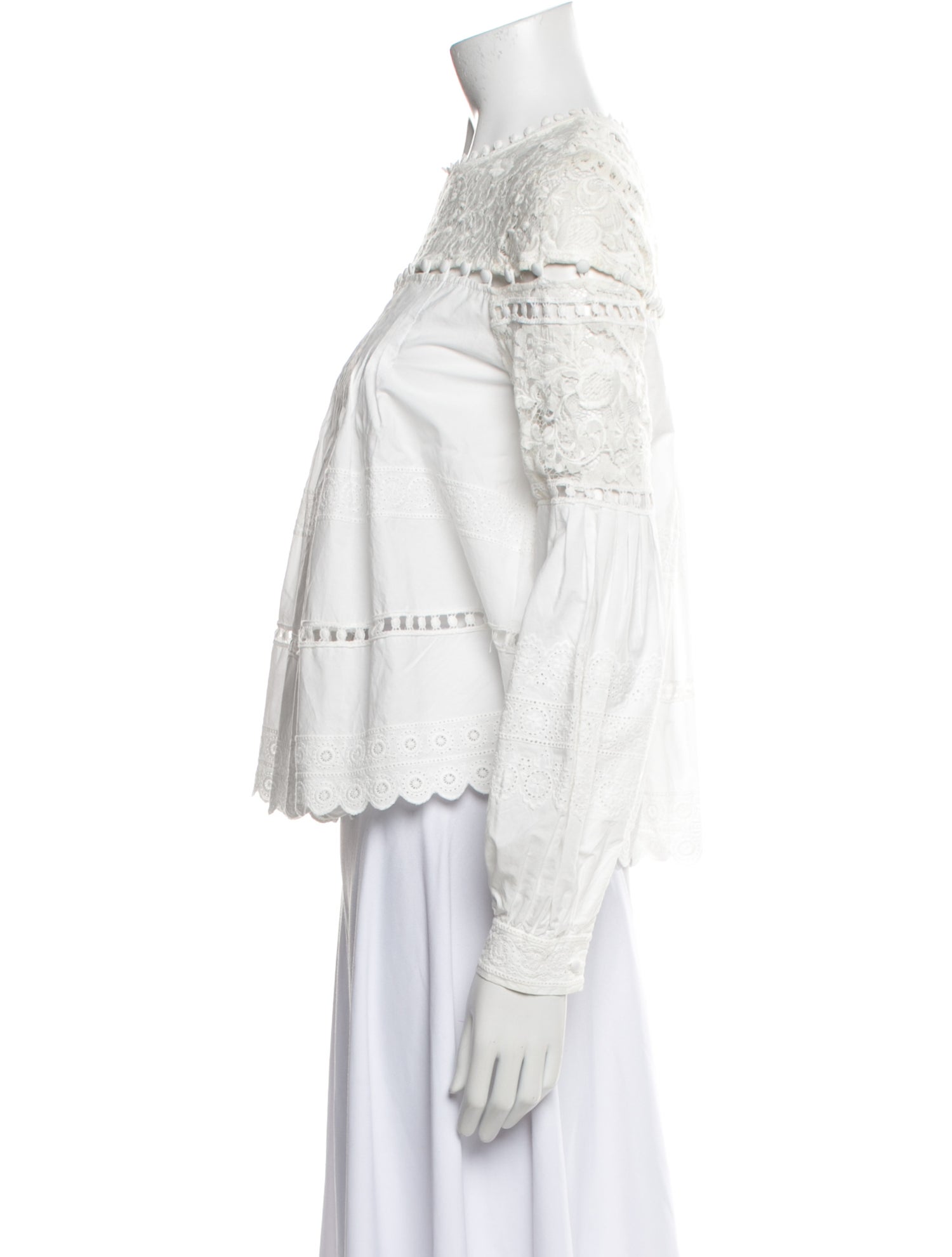 Sea New York Scoop Neck Long Sleeve Blouse