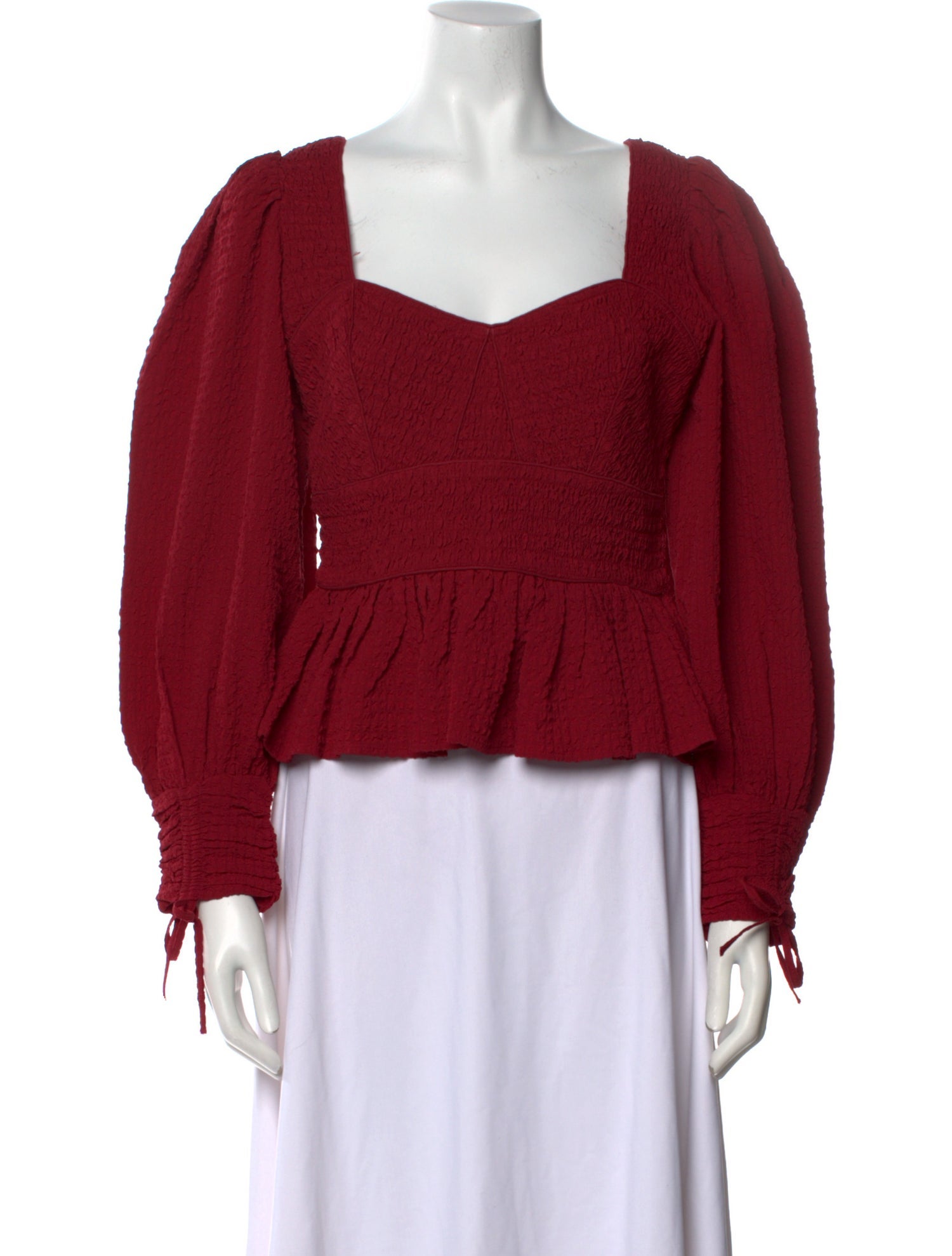 Sea New York Square Neckline Long Sleeve Crop Top