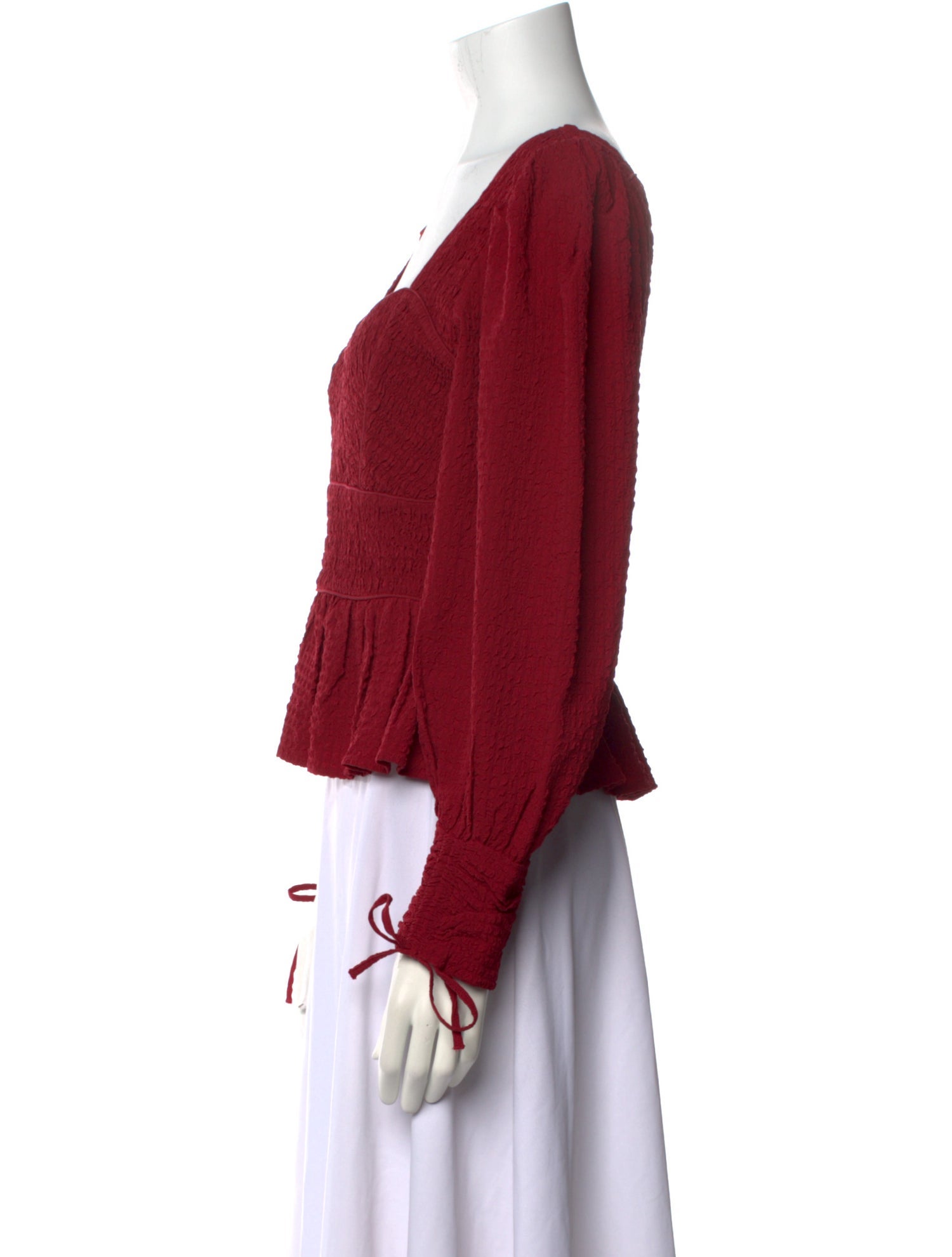 Sea New York Square Neckline Long Sleeve Crop Top