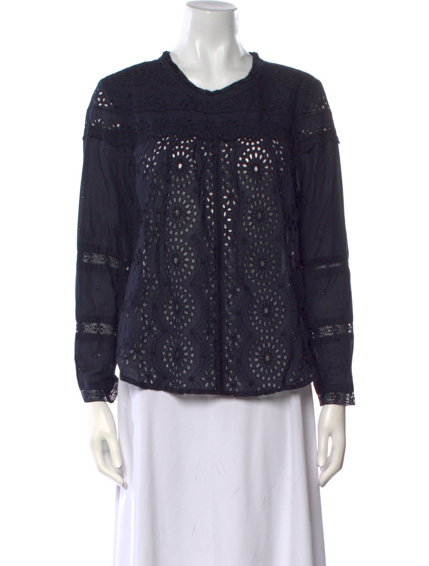 Sea New York Crew Neck Long Sleeve Blouse