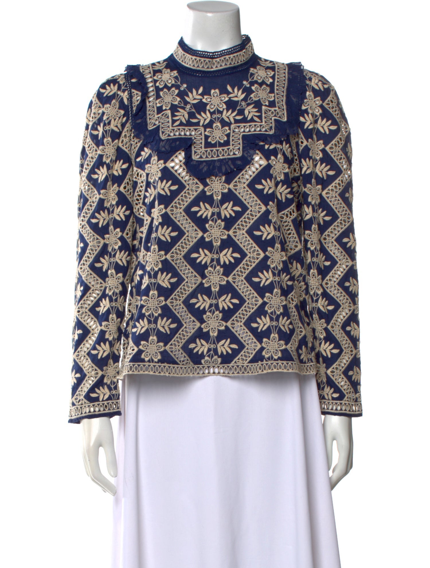 Sea New York Printed Mock Neck Blouse w/ Tags