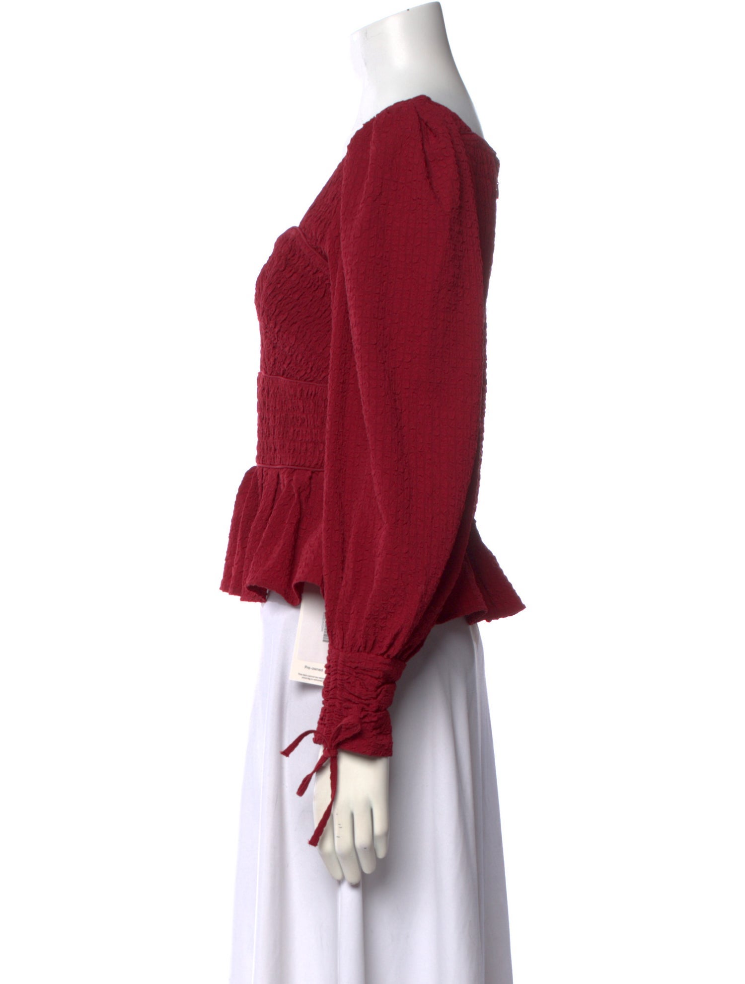 Sea New York Square Neckline Long Sleeve Crop Top