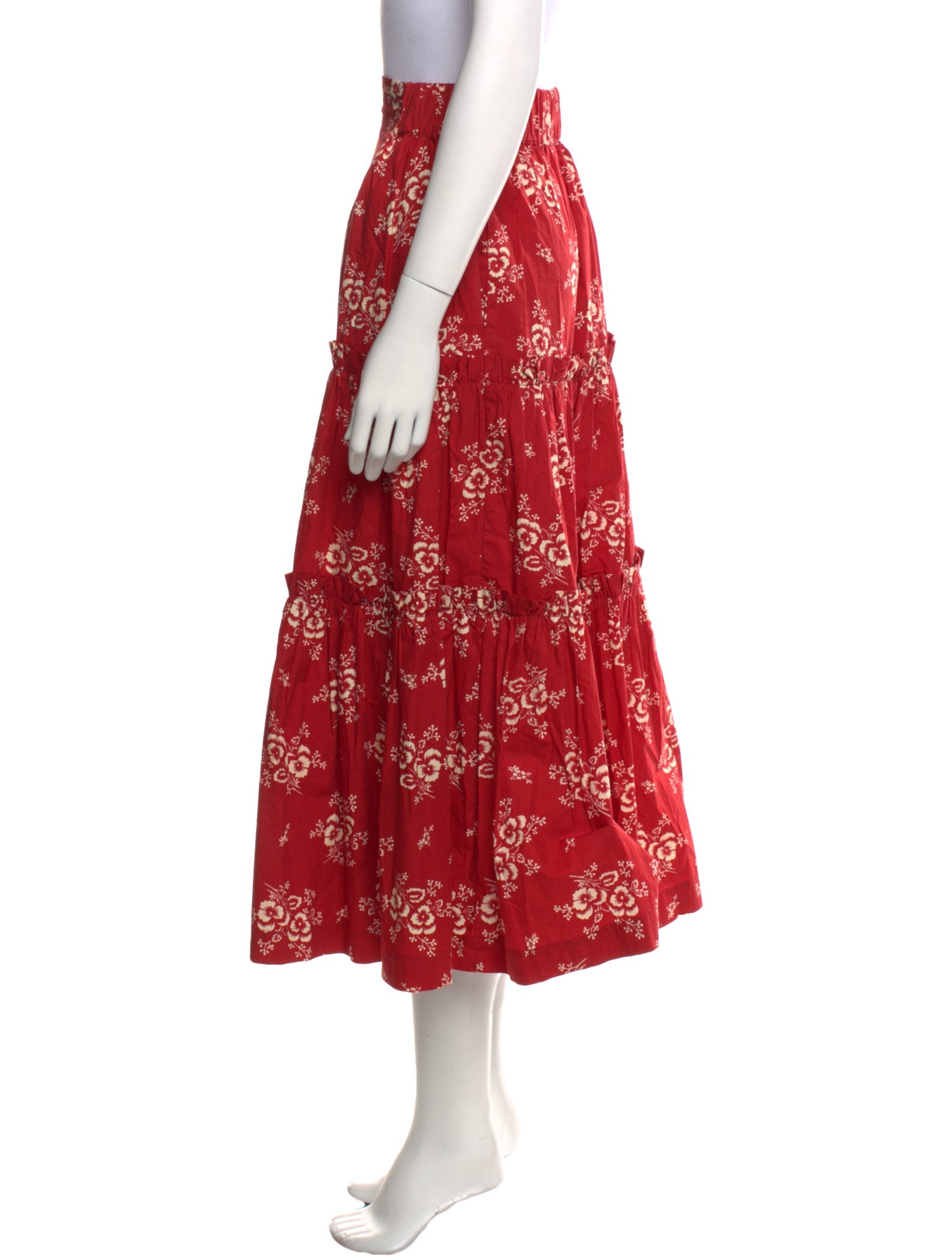 Sea New York Floral Print Midi Length Skirt