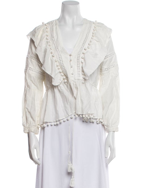 Sea New York V-Neck Three-Quarter Sleeve Blouse