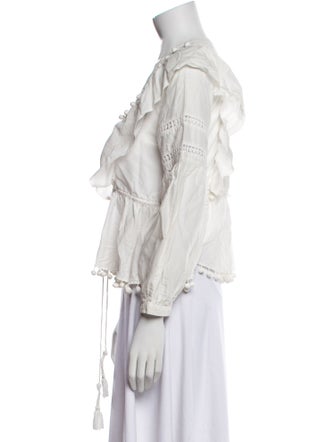 Sea New York V-Neck Three-Quarter Sleeve Blouse