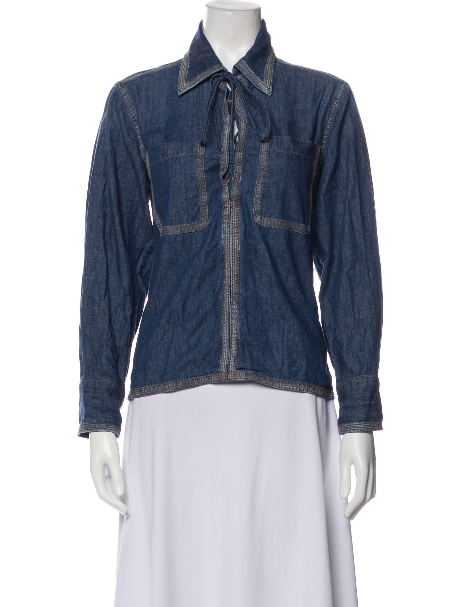 Sea New York Long Sleeve Button-Up Top