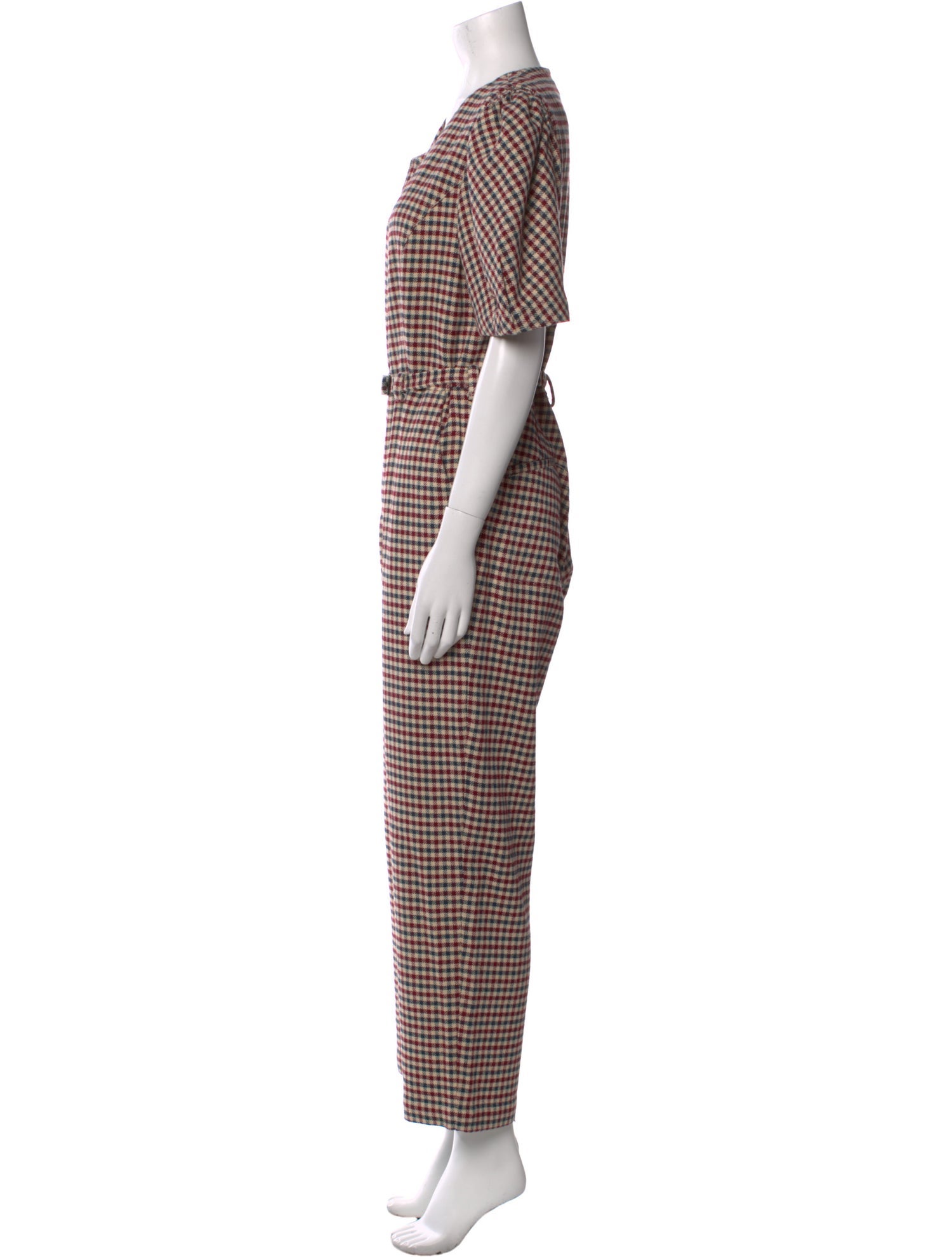 Sea New York Plaid Print Scoop Neck Jumpsuit