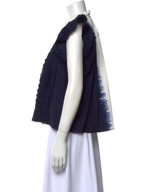 Sea New York Tie-Dye Print Mock Neck Blouse