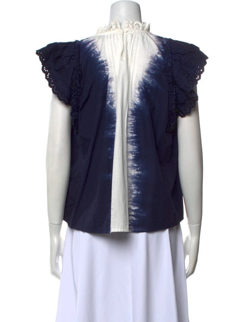 Sea New York Tie-Dye Print Mock Neck Blouse