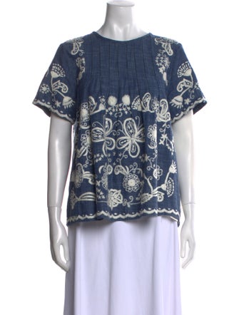 Sea New York Printed Crew Neck Blouse