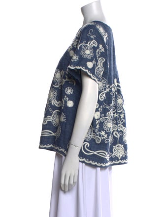 Sea New York Printed Crew Neck Blouse