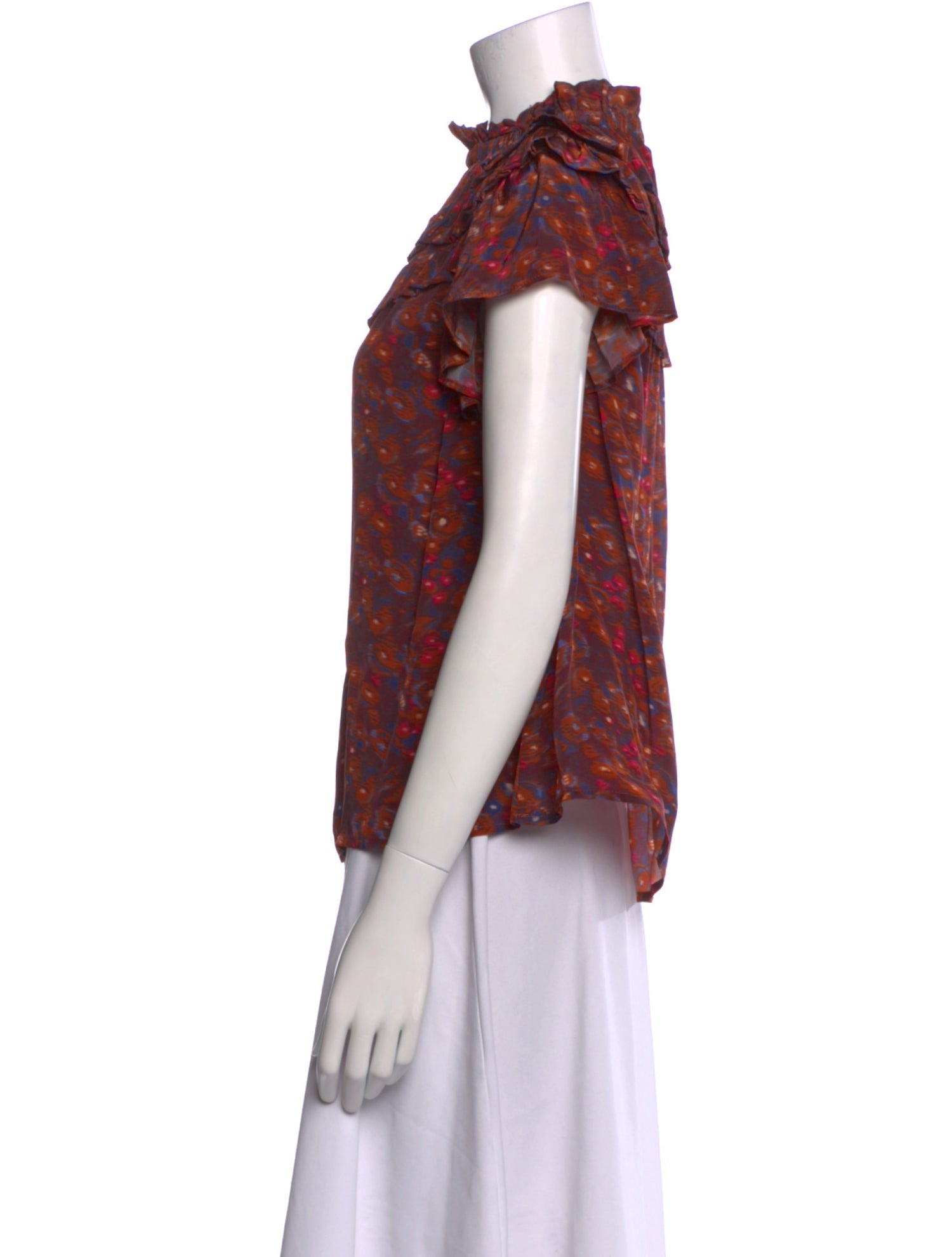 Sea New York Cowl Neck Short Sleeve Blouse