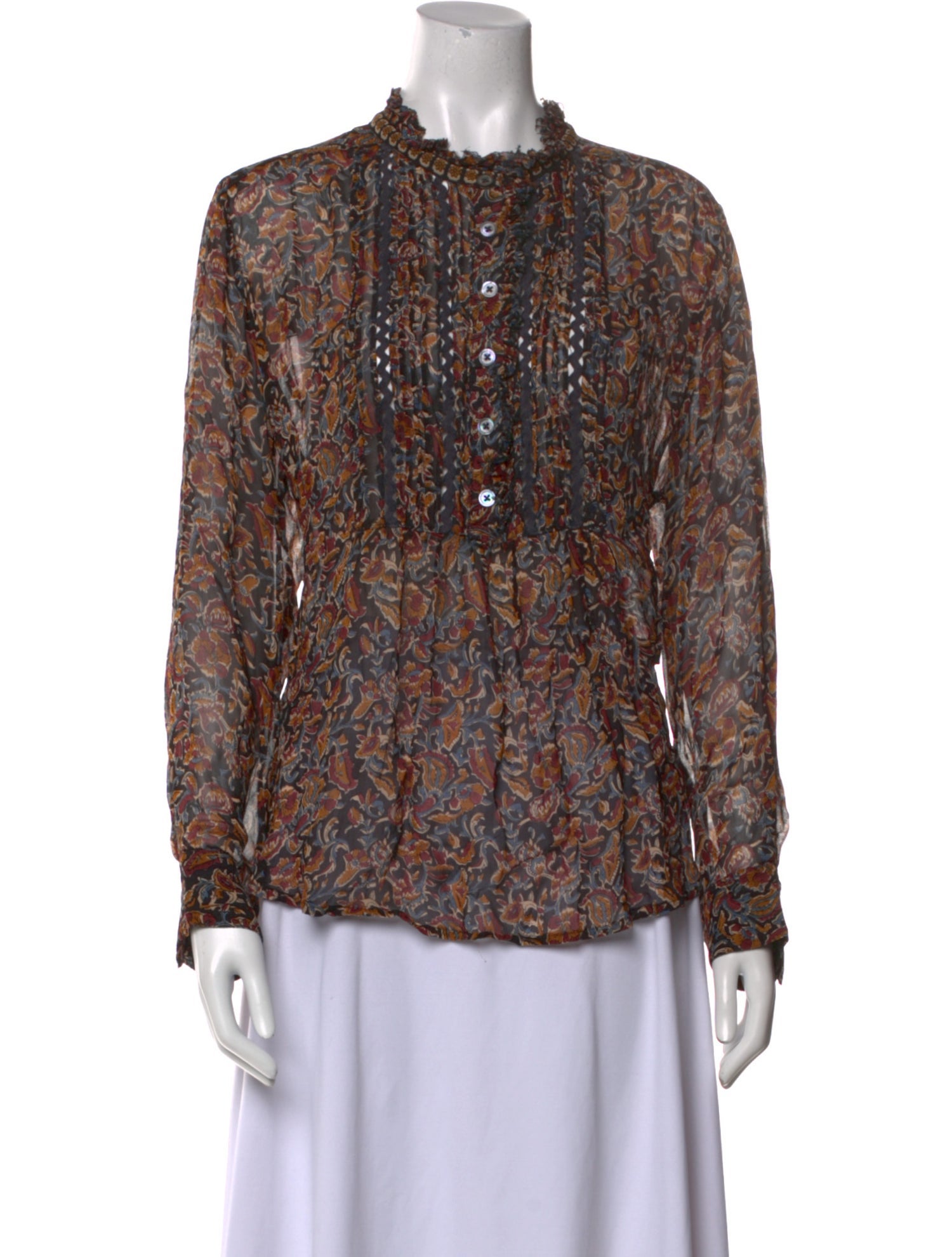 Sea New York Printed Mock Neck Blouse