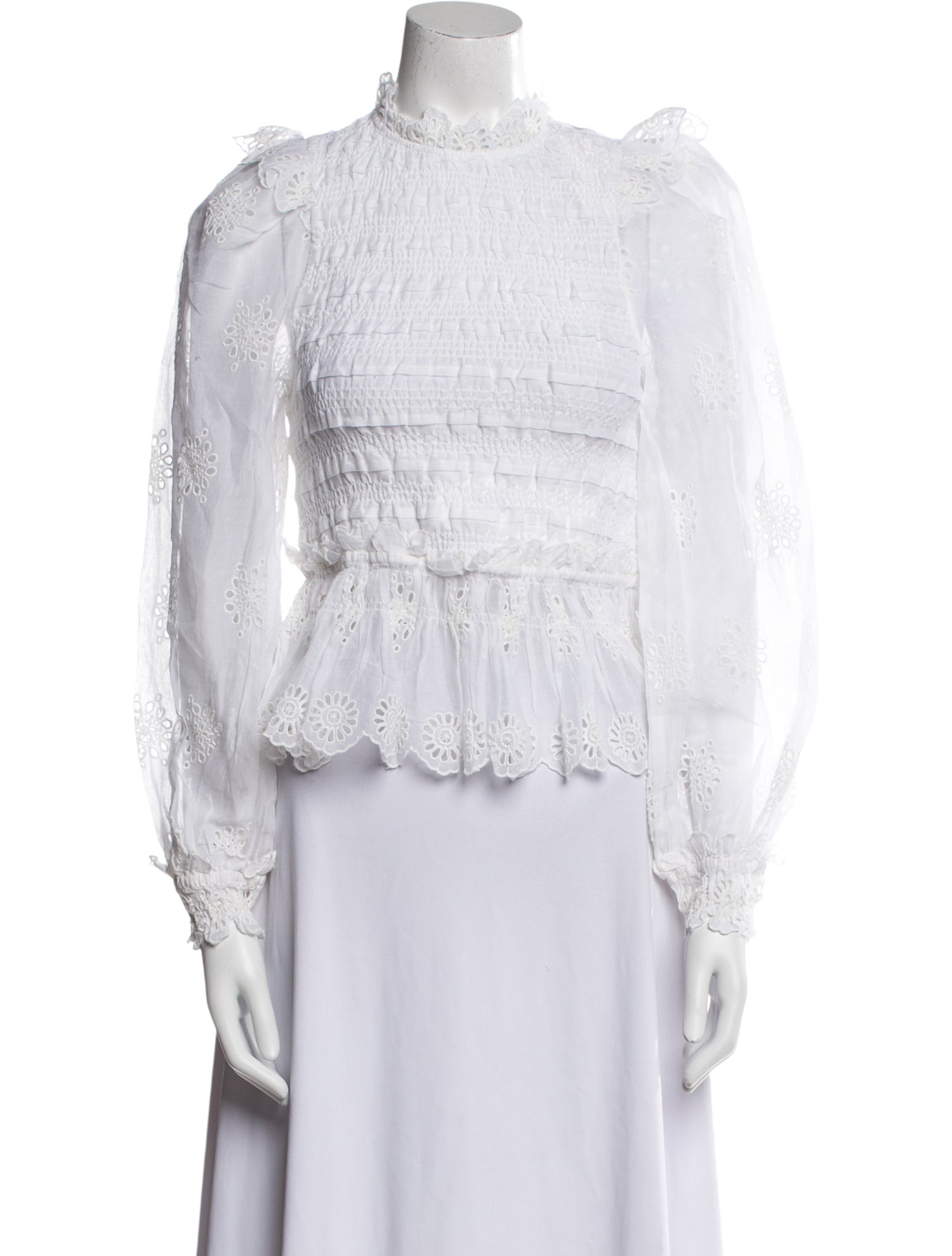 Sea New York Mock Neck Long Sleeve Blouse