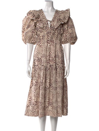 Sea New York Animal Print Midi Length Dress