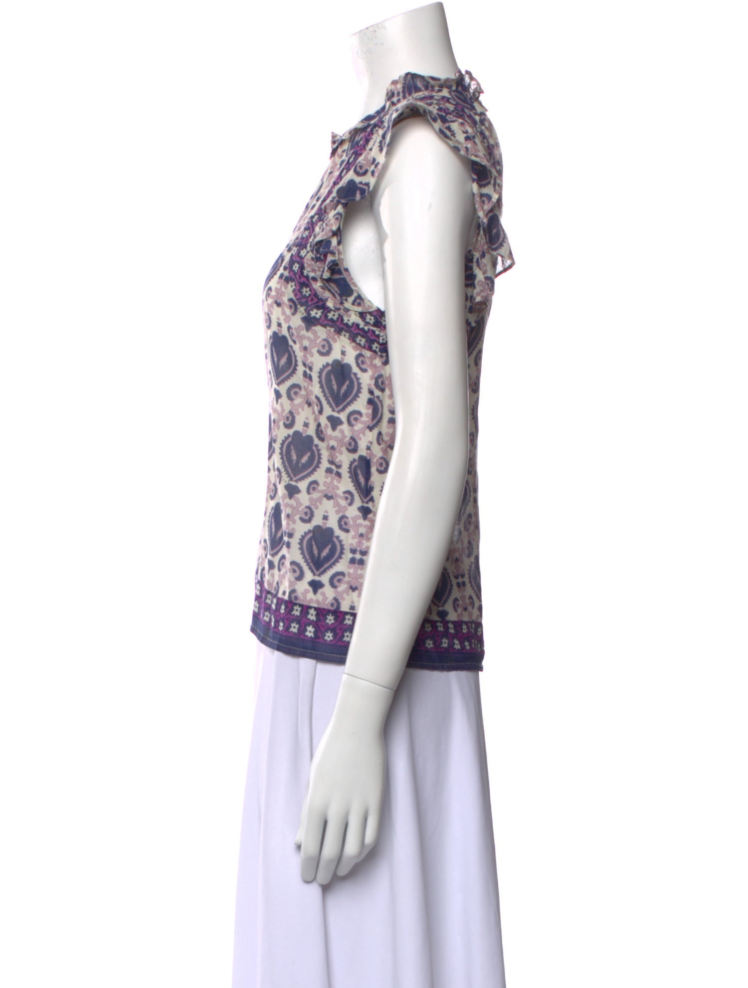 Sea New York Printed Mock Neck Blouse