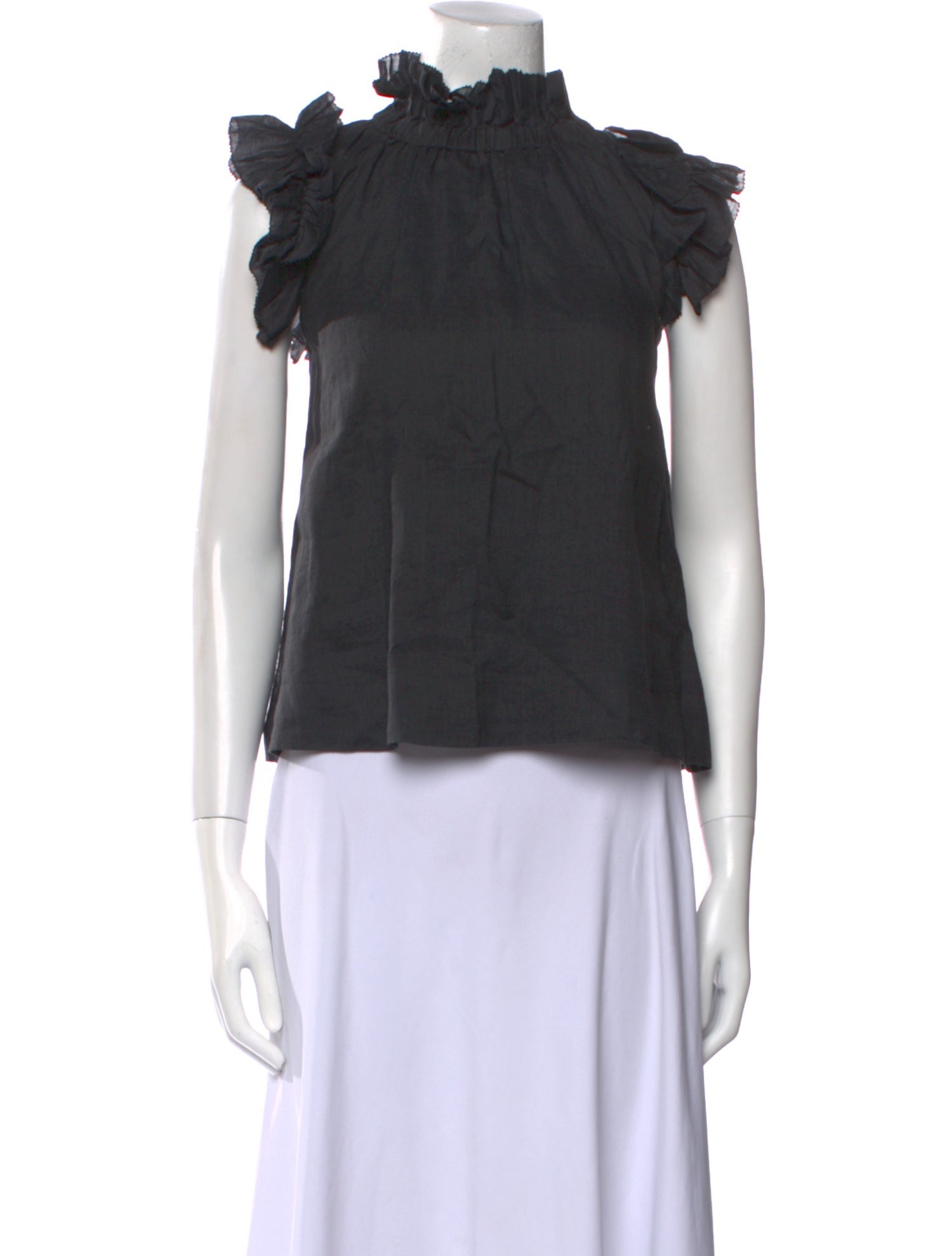 Sea New York Mock Neck Short Sleeve Blouse