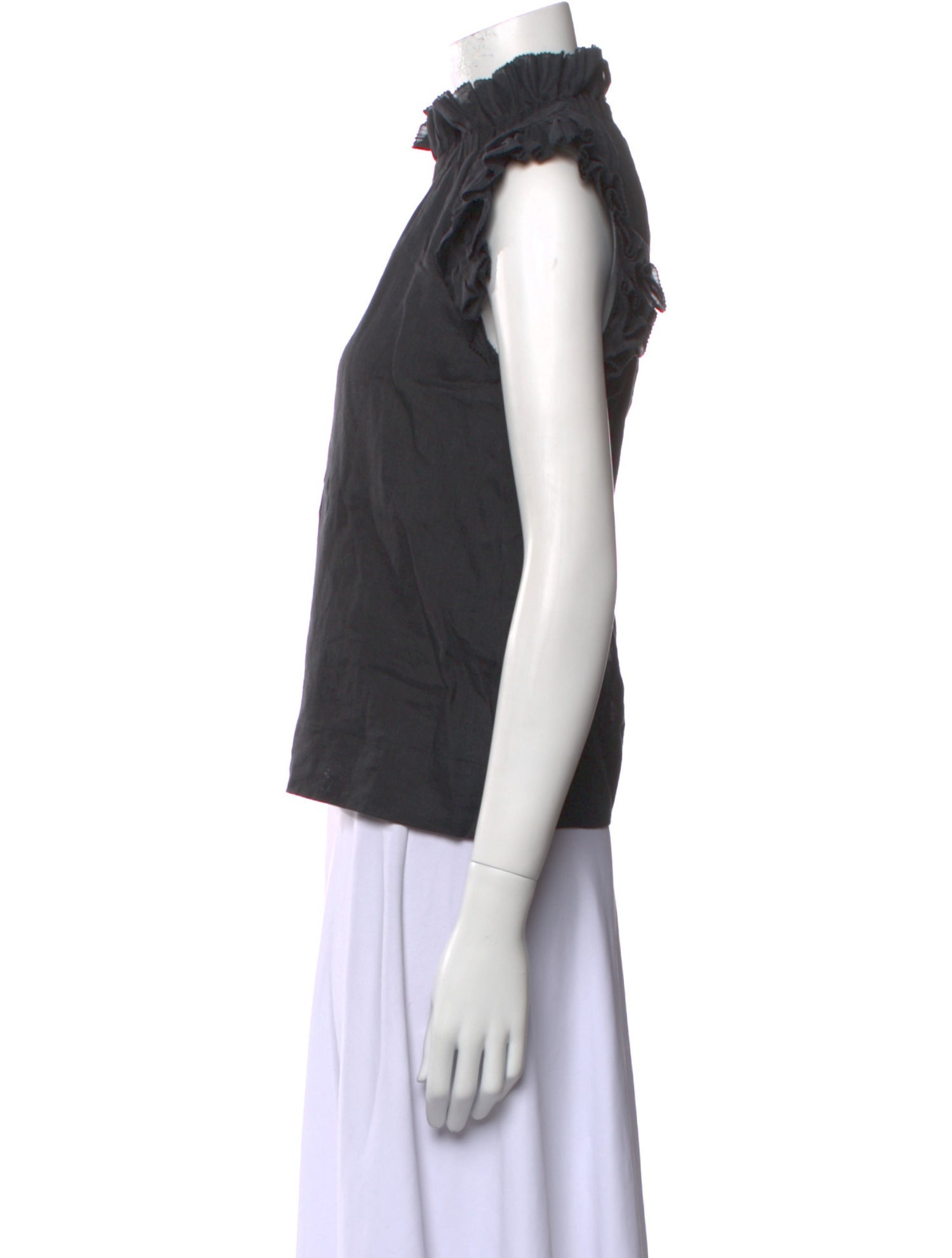 Sea New York Mock Neck Short Sleeve Blouse