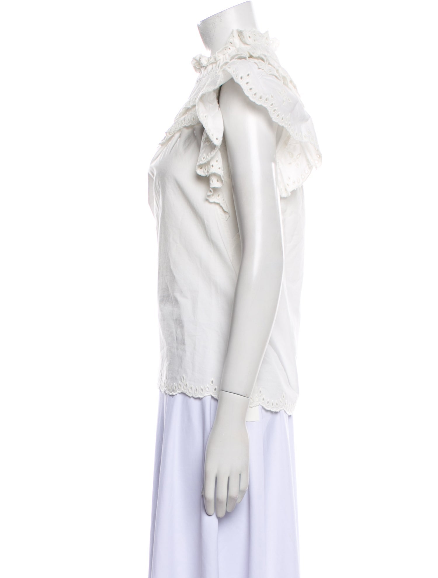 Sea New York Mock Neck Short Sleeve Blouse