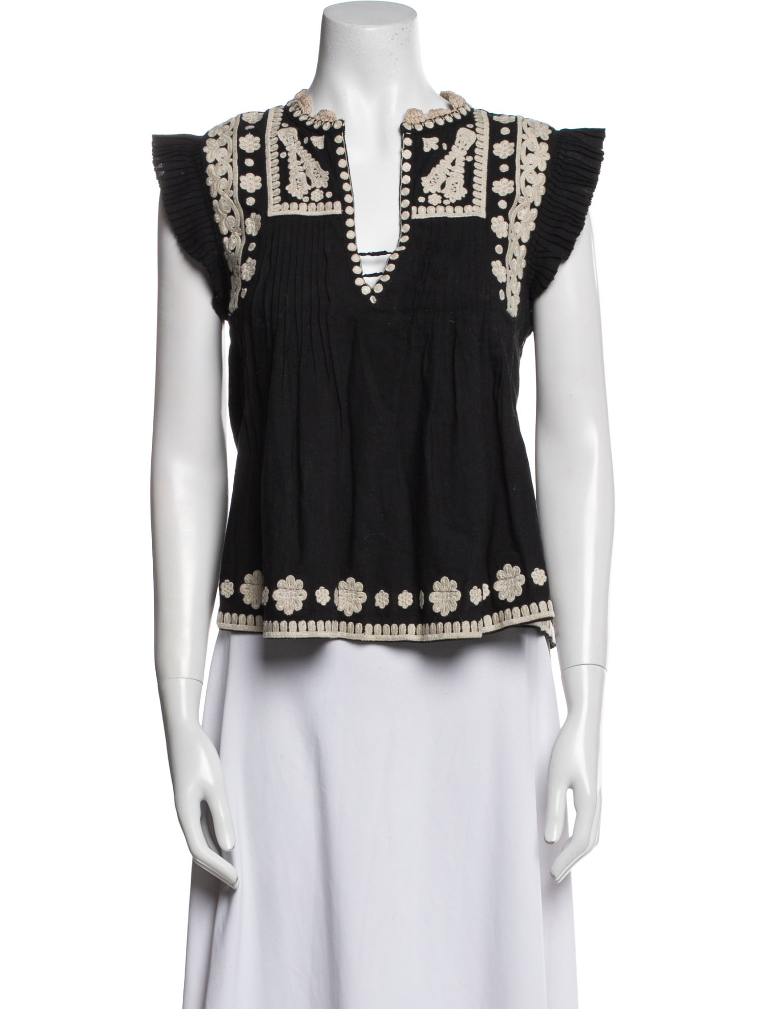 Sea New York V-Neck Short Sleeve Blouse