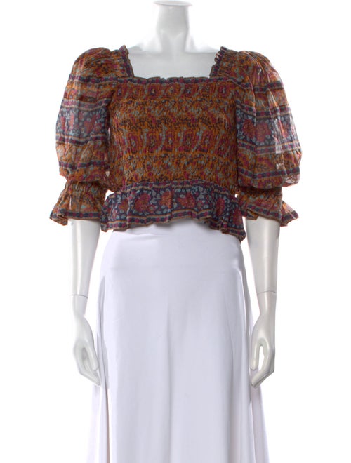 Sea New York Printed Square Neckline Crop Top