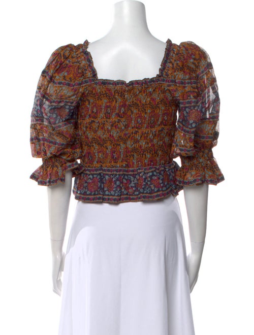 Sea New York Printed Square Neckline Crop Top