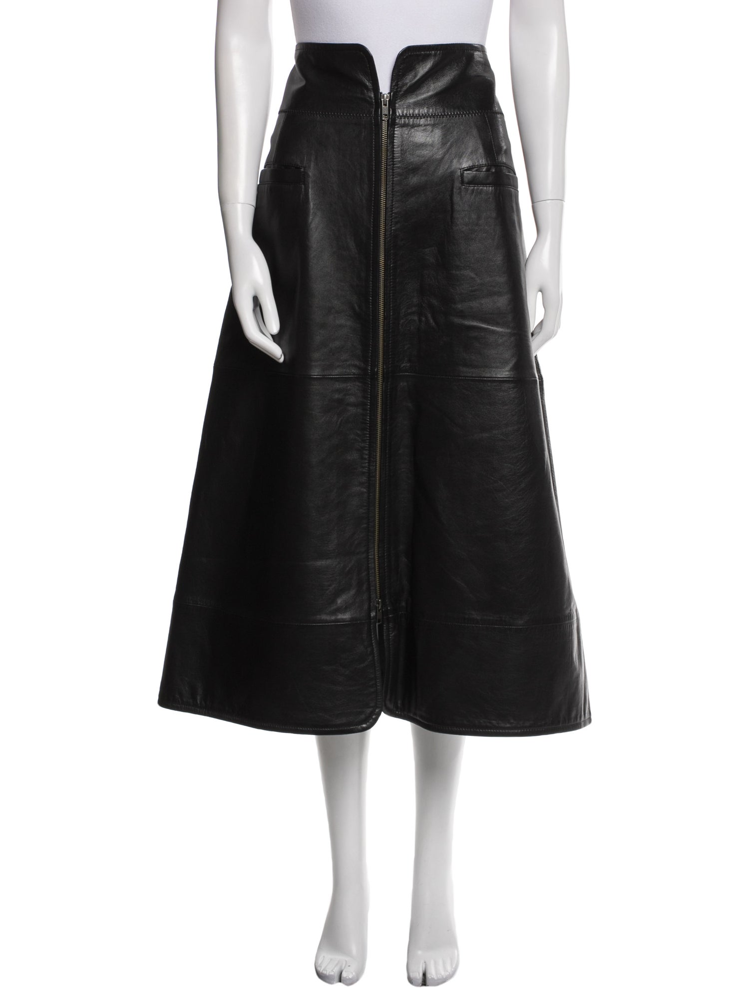 Sea New York Leather Midi Length Skirt