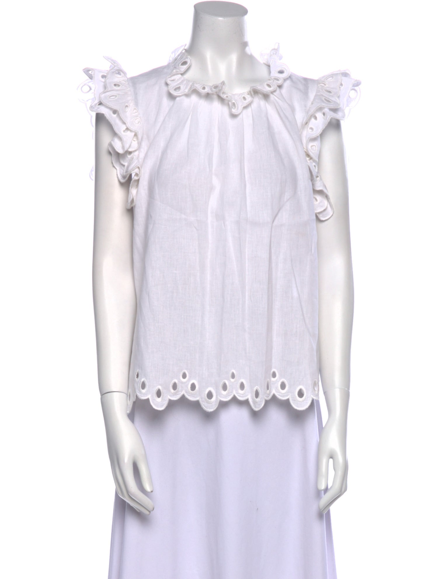 Sea New York Linen Mock Neck Blouse