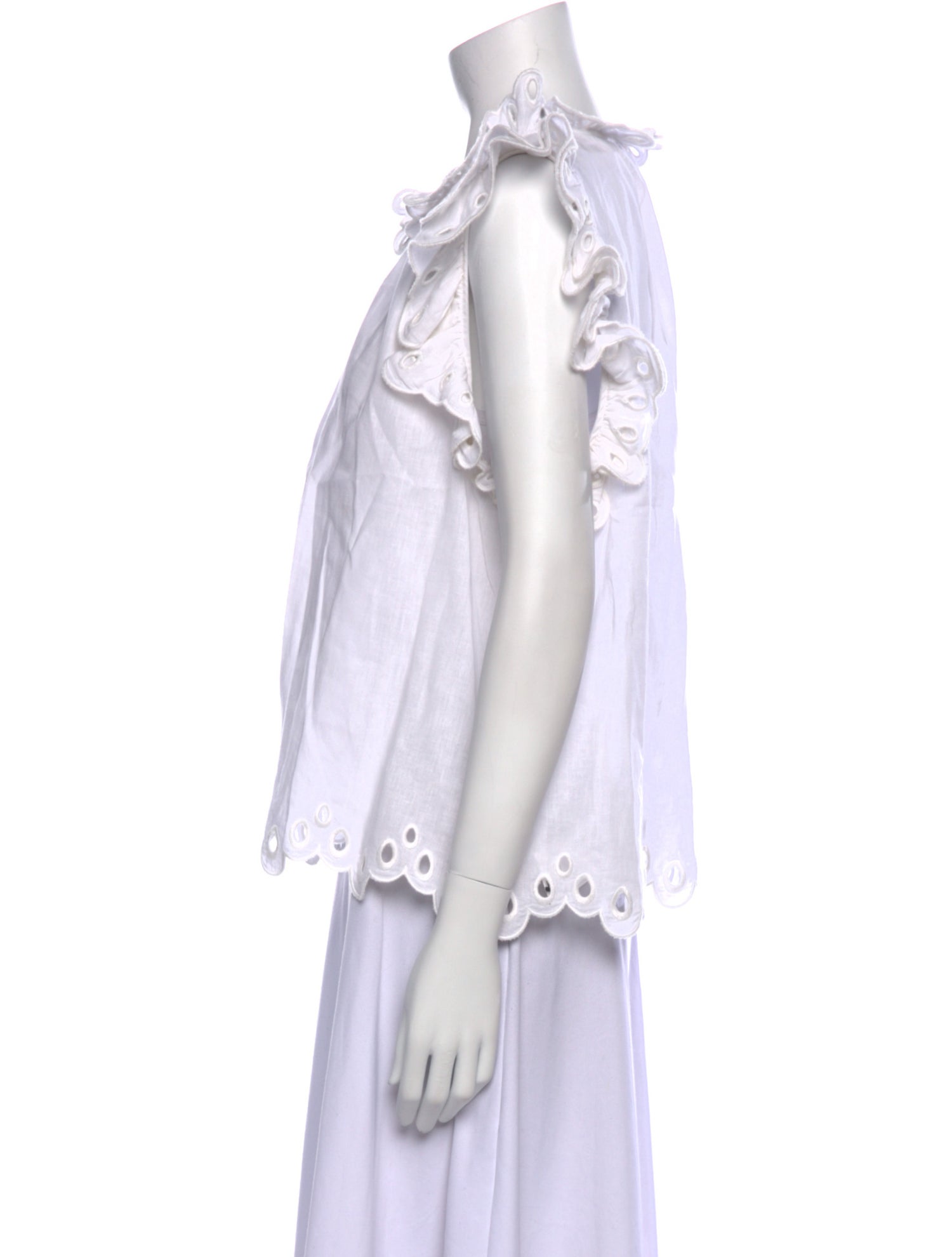 Sea New York Linen Mock Neck Blouse