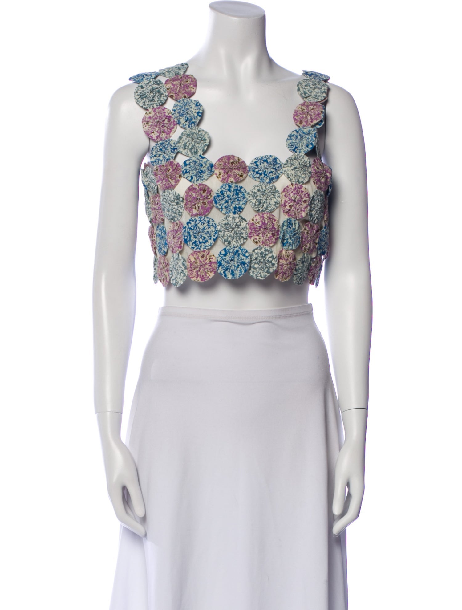 Sea New York Floral Print Square Neckline Crop Top