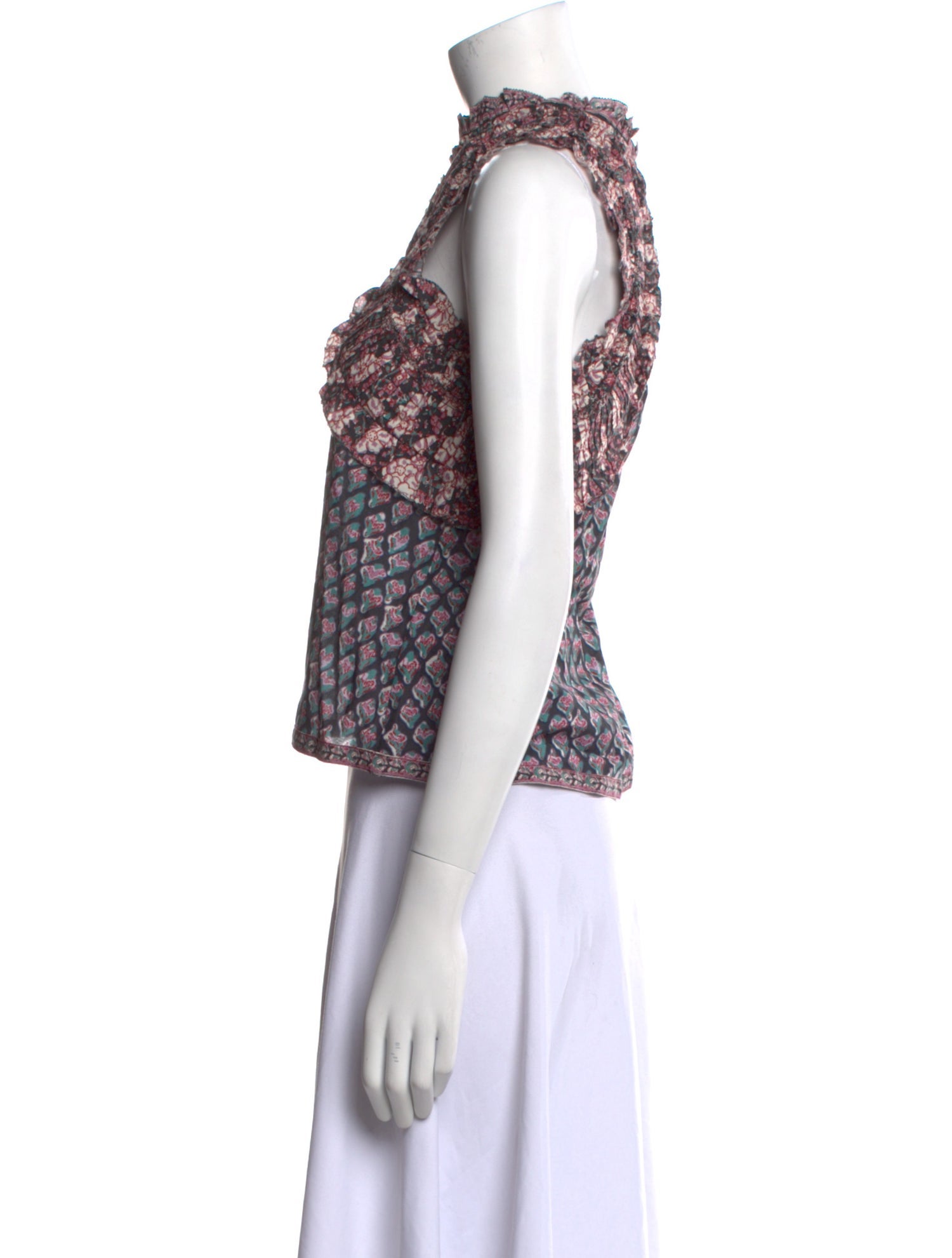 Sea New York Printed Mock Neck Blouse w/ Tags