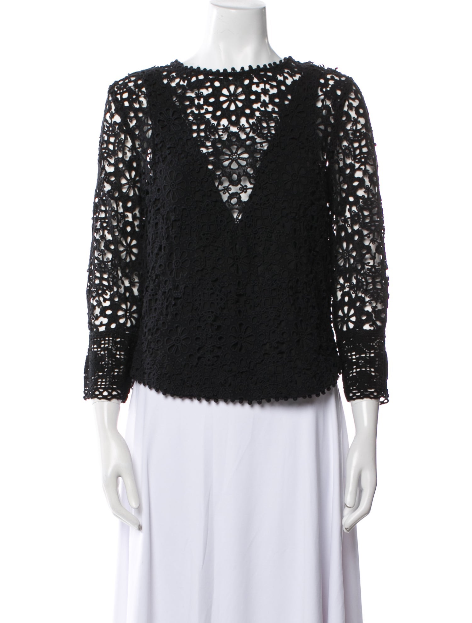 Sea New York Bateau Neckline Three-Quarter Sleeve Blouse