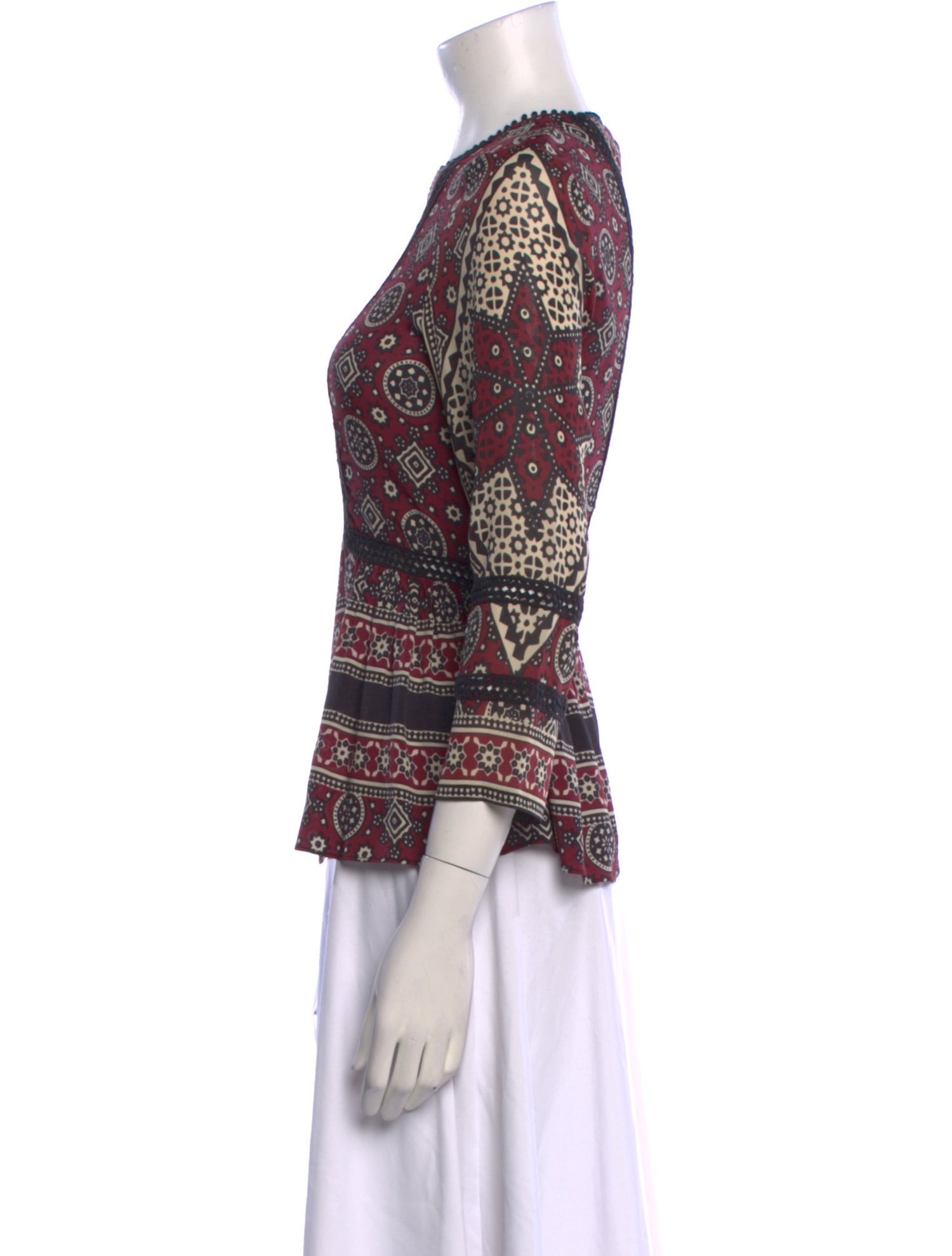 Sea New York Printed Bateau Neckline Blouse