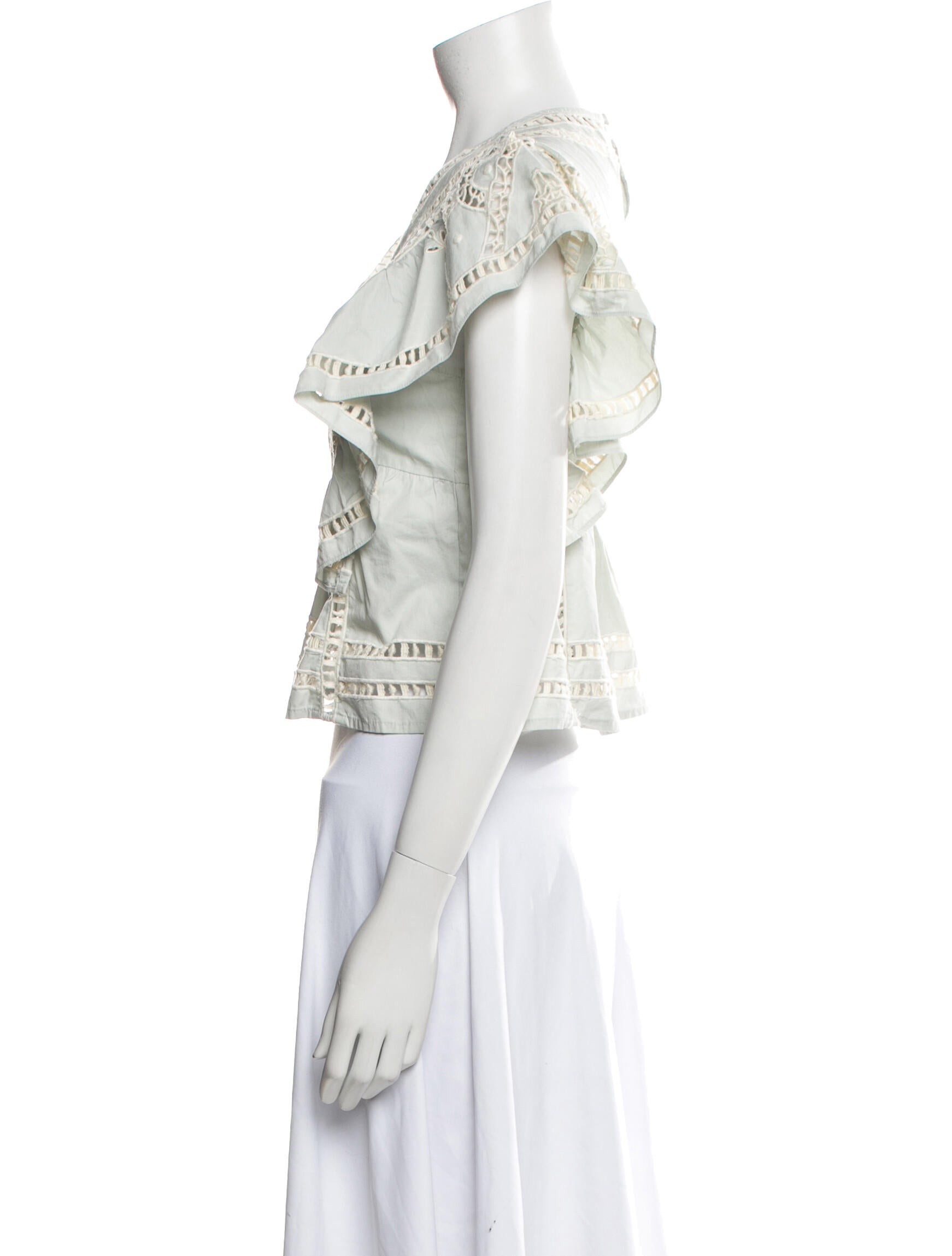 Sea New York Blaire Eyelet V-Neck Crop Top