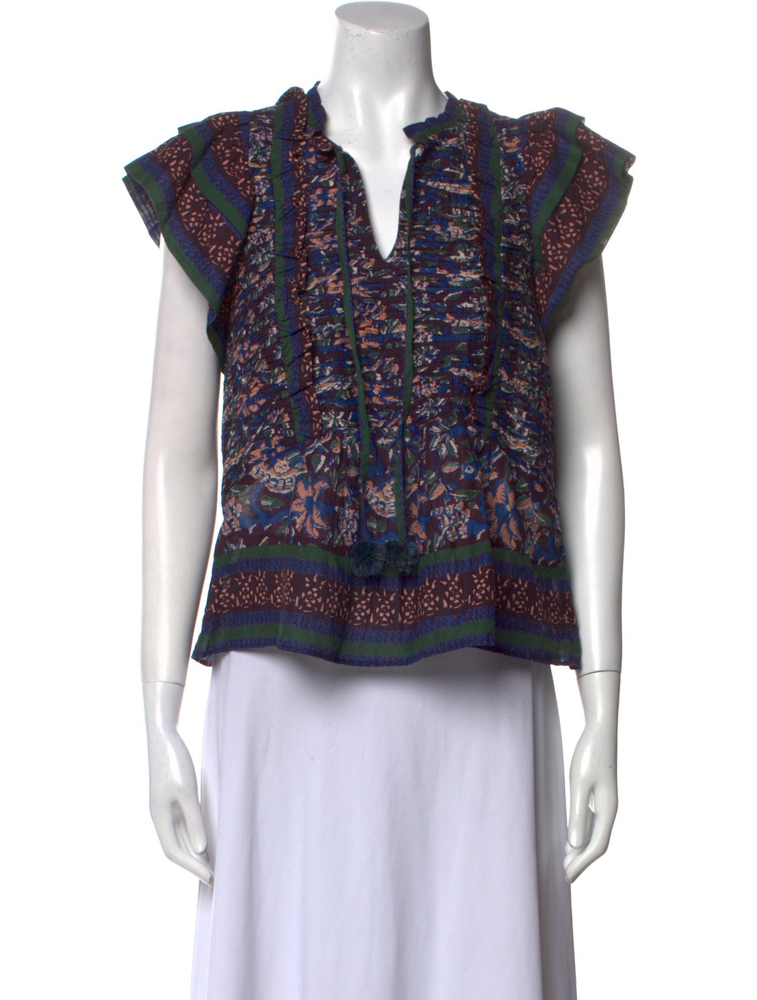 Sea New York Floral Print V-Neck Blouse