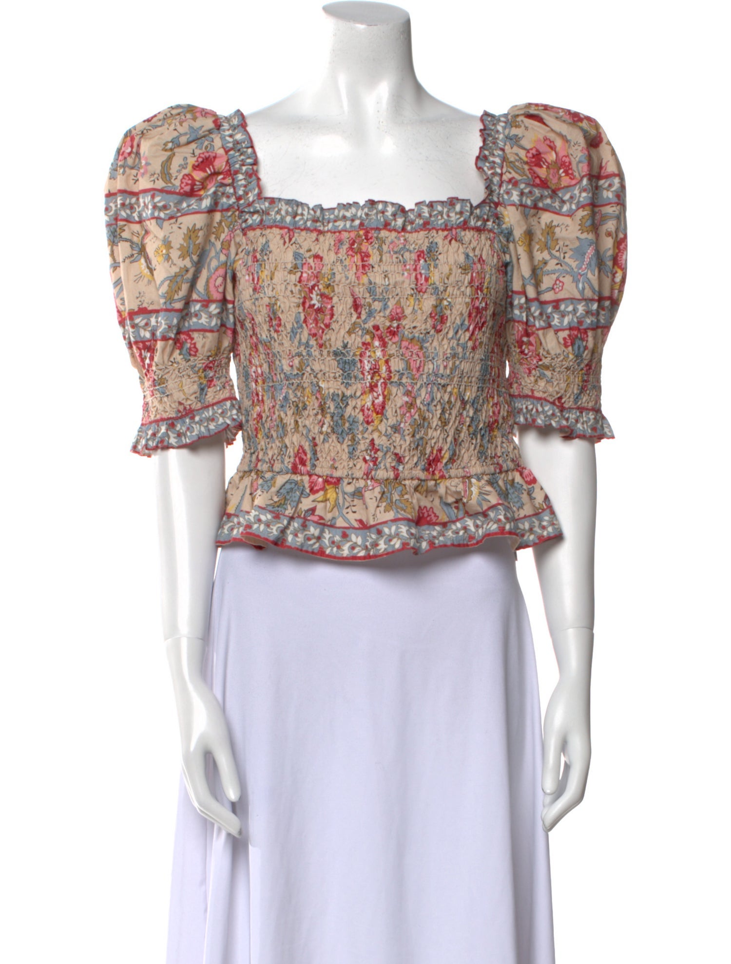 Sea New York Floral Print Square Neckline Crop Top